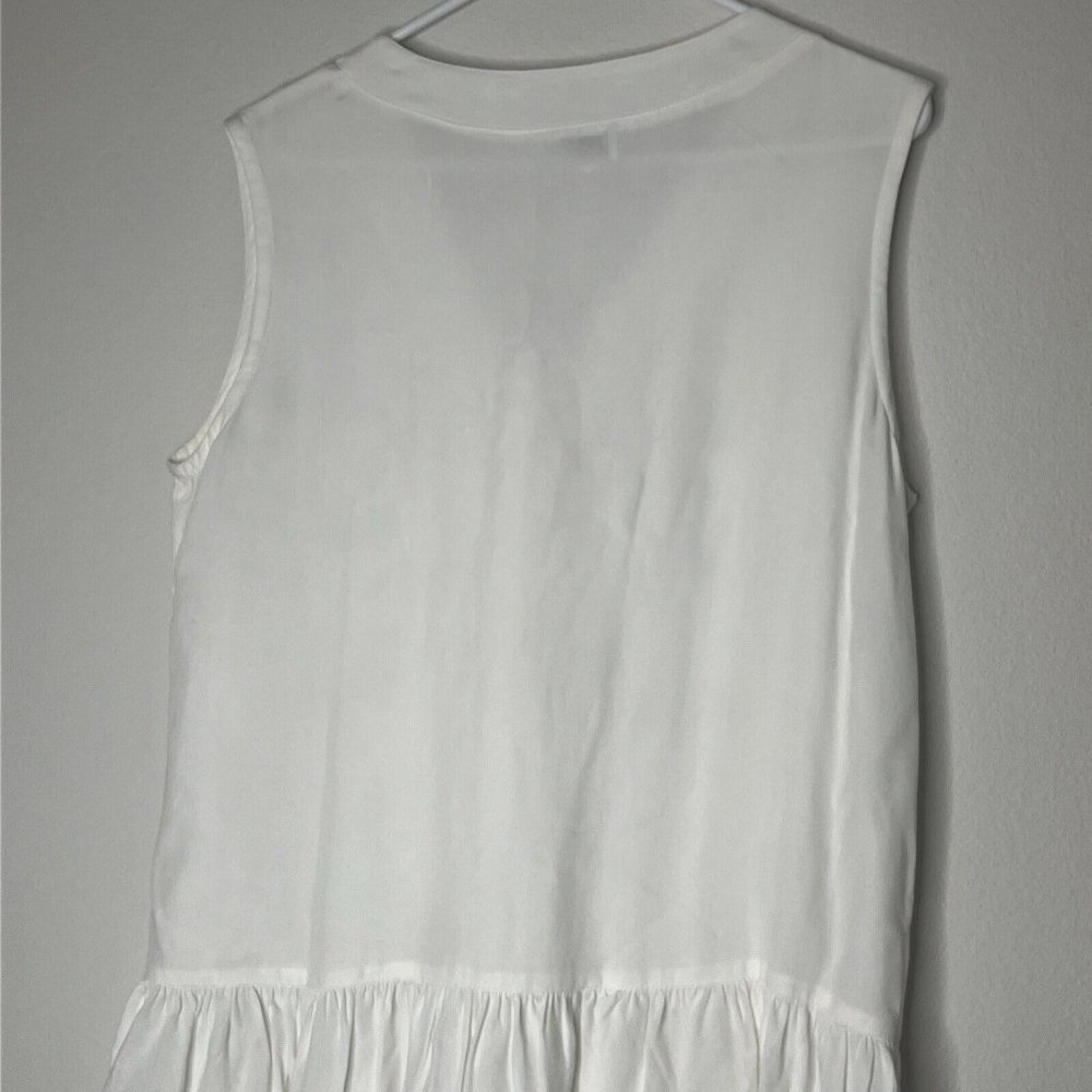 Halsey Collection Dress Womans White Laser Cut Lace No Sleeve V-Neck Buttons - Picture 8 of 12